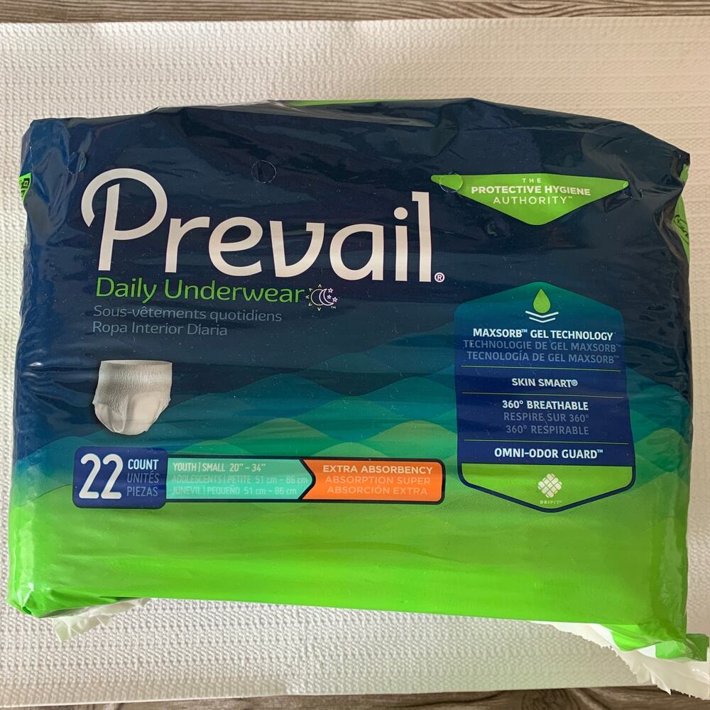 Prevail Extra Absorbency White Underwear Unisex Youth or Small Adult Men Women